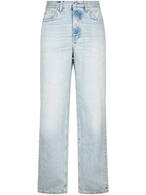 Haikure Light Wash Denim Trousers with Classic Five-Pocket Styling