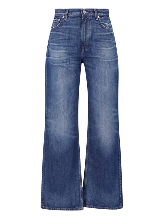 Haikure Wide-Leg Denim Jeans With Five-Pocket Design And Subtle Whiskering