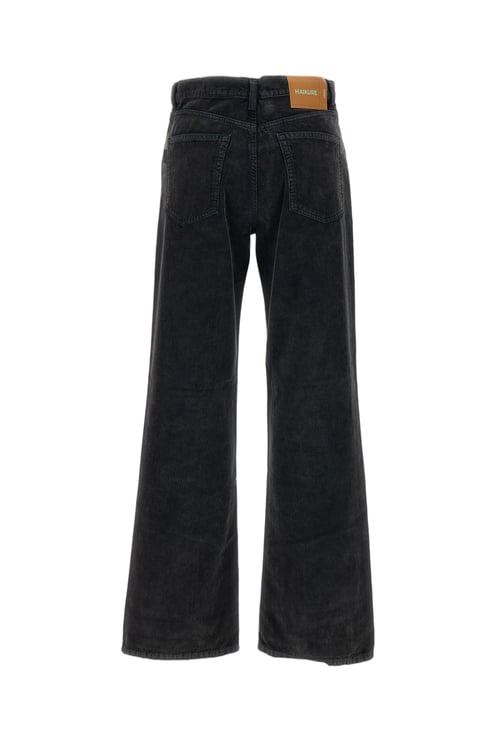 Haikure Ribbed Cotton Velvet Wide-Leg Trousers with Classic Five-Pocket Styling