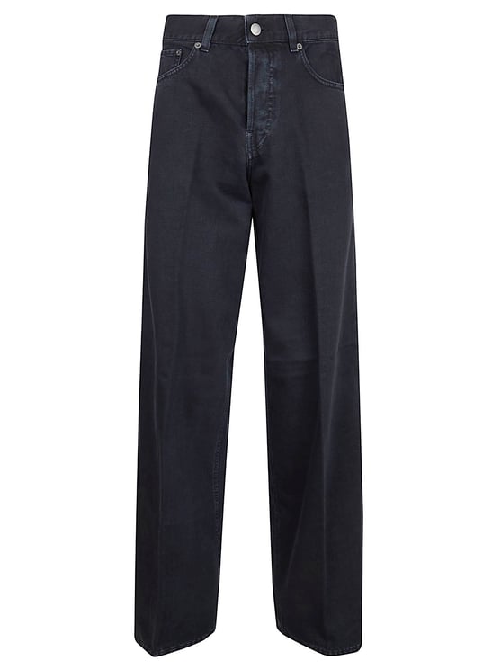 Haikure Boyfriend Fit Black Denim Trousers with Relaxed Waist