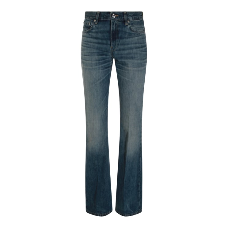 Haikure Slightly Flared Vintage Wash Denim Jeans