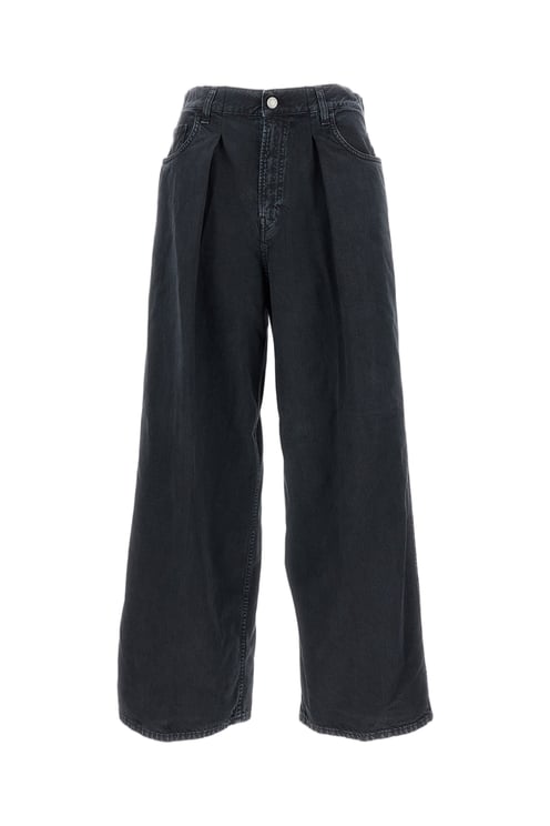 Haikure Light Blue Wide-Leg Trousers with Front Pleats