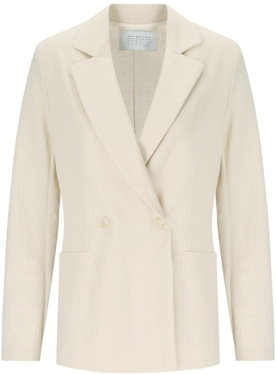 Harris Wharf London HARRIS WHARF LONDON IVORY DOUBLE-BREASTED BLAZER