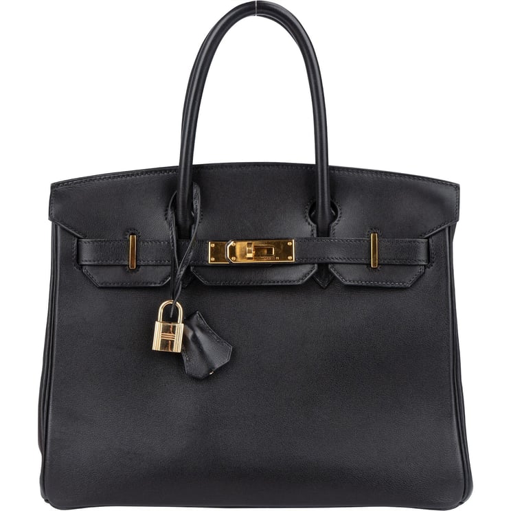 Hermès Hermès Noir Swift Leather Birkin 30 Handbag