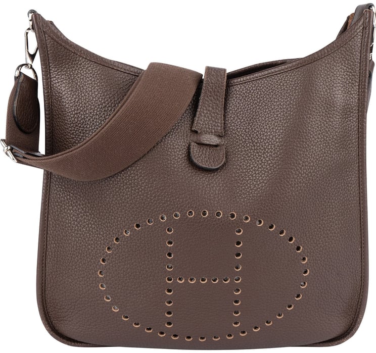 Hermès Hermès Brown Clemence Leather Evelyne III GM Crossbody Bag