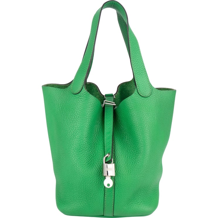 Hermès Hermès Green Taurillon Clemence Picotin Lock 22 (MM) Handbag