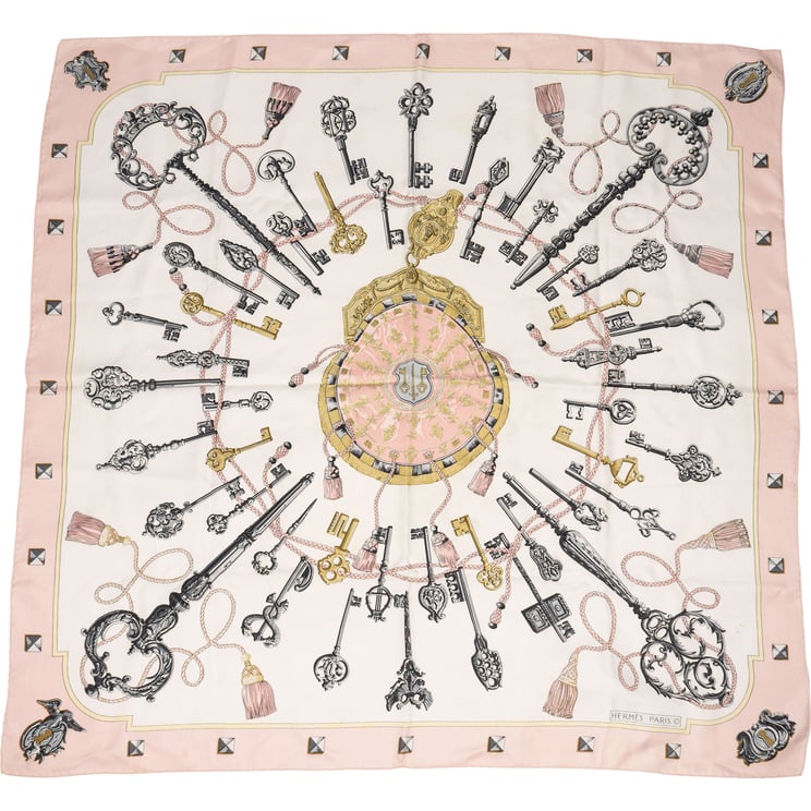 Hermès Hermès Silk Twill Carré 90 Les Clés Tuch Scarf