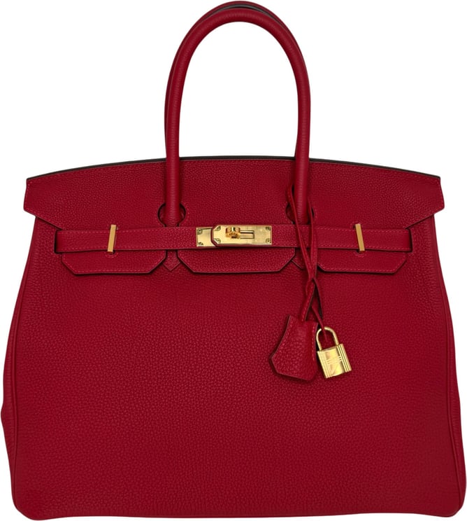 Hermès Hermès Birkin Bag 35 Togo Leder Rouge Vif goldene Hardware 2020
