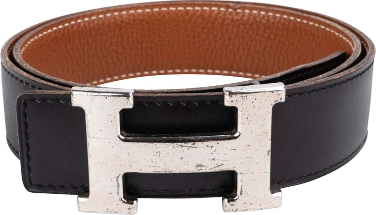 Hermès Hermès Silver Leather Reversible Constance H Belt (76)