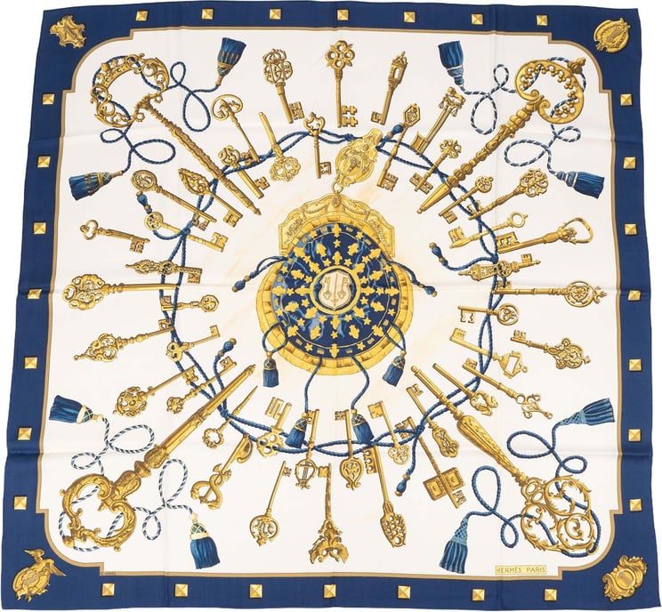 Hermès Hermès Les Clés Carré 90 Tuch Scarf