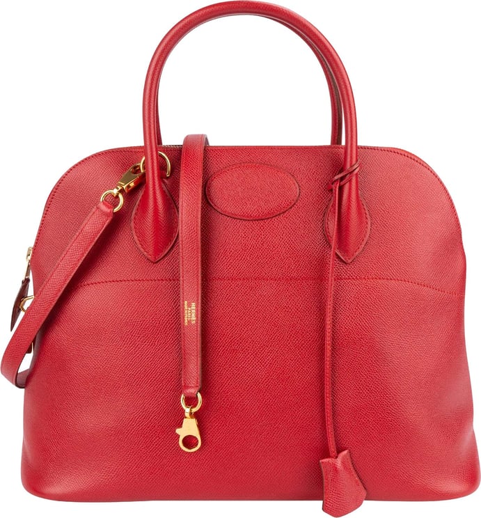 Hermès Hermès Rouge Courchevel Leather Bolide 35 Handbag