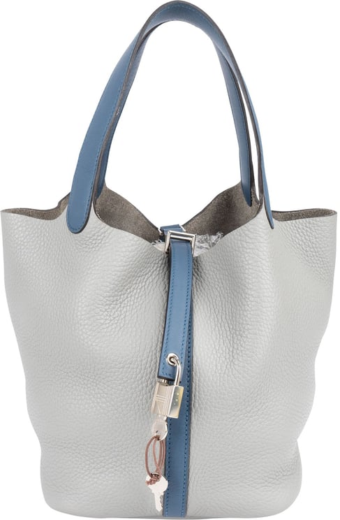 Hermès Hermès Taurillon Clemence Bicolor Picotin Lock 22 (MM) Handbag