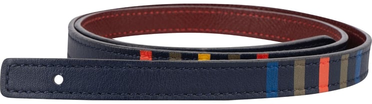 Hermès Hermès Reversible Multicolor Leather Cuir Seul de Ceinture Artist Stripe Skinny Belt (70)