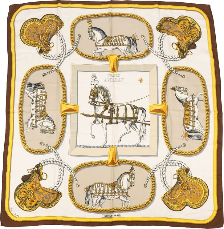 Hermès Hermès Grand Apparat Silk Carre 90 Scarf Tuch