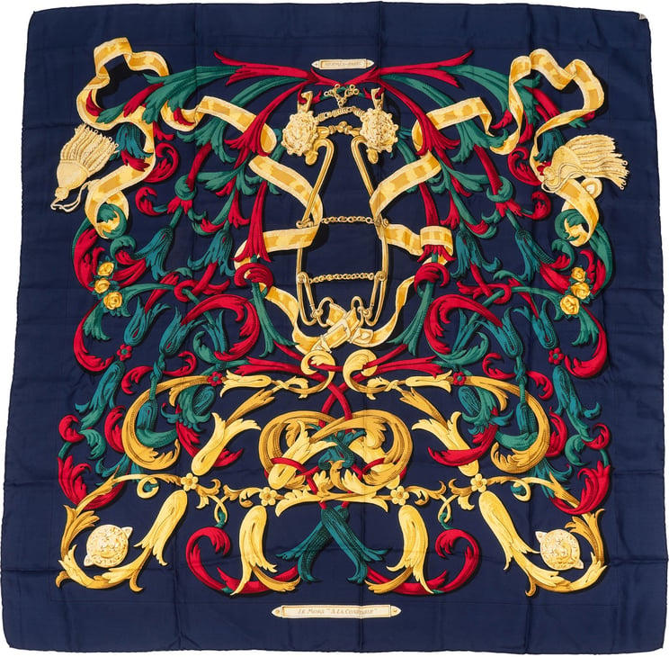 Hermès Hermès Le Mors a la Conetable Silk Carre 90 Scarf Tuch