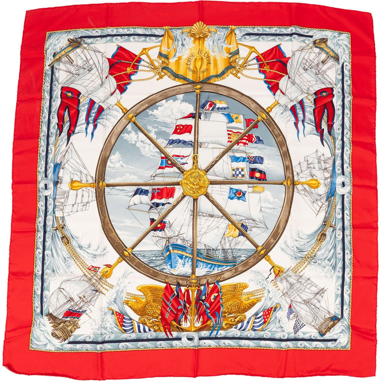 Hermès Hermès Force Le Vent Silk Carre 90 Scarf Tuch