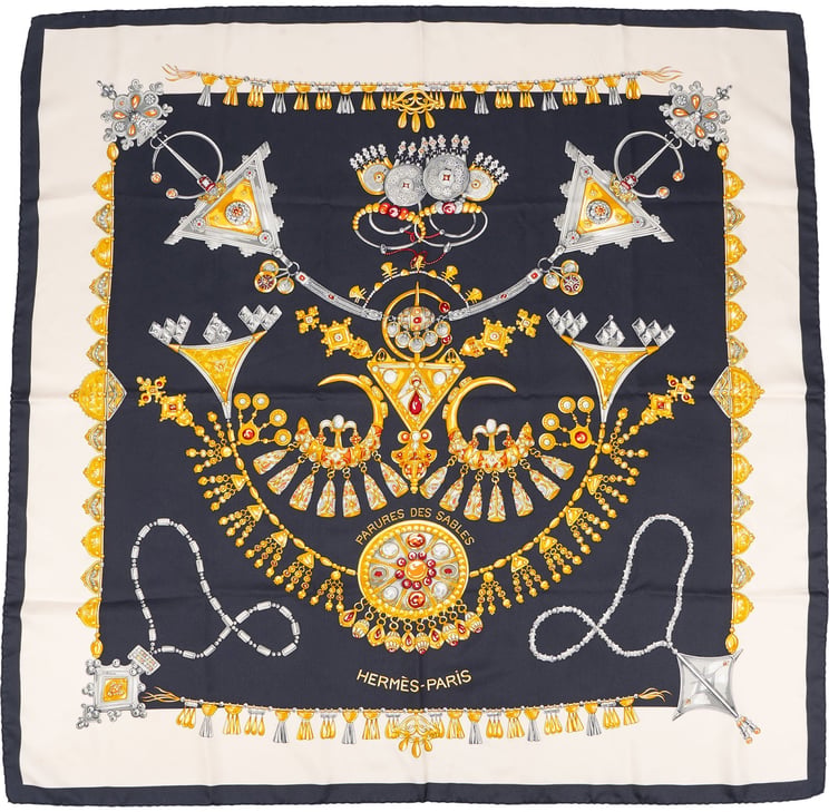 Hermès Hermès Parures des Sables Silk Carre 90 Scarf Tuch