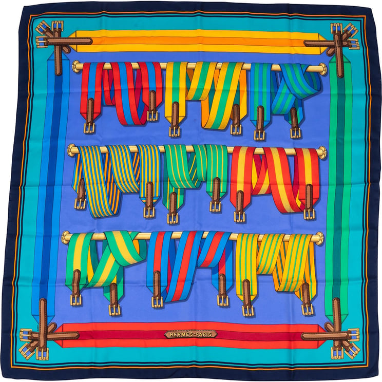 Hermès Hermès Sangles Silk 90 Scarf Tuch