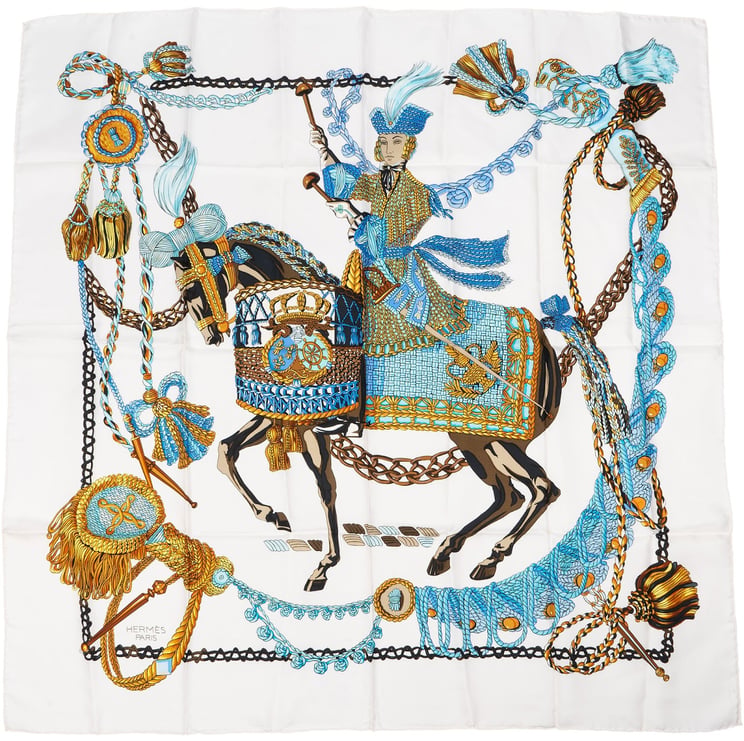 Hermès Hermès La Tenue de Vernerie Silk 90 Scarf Tuch