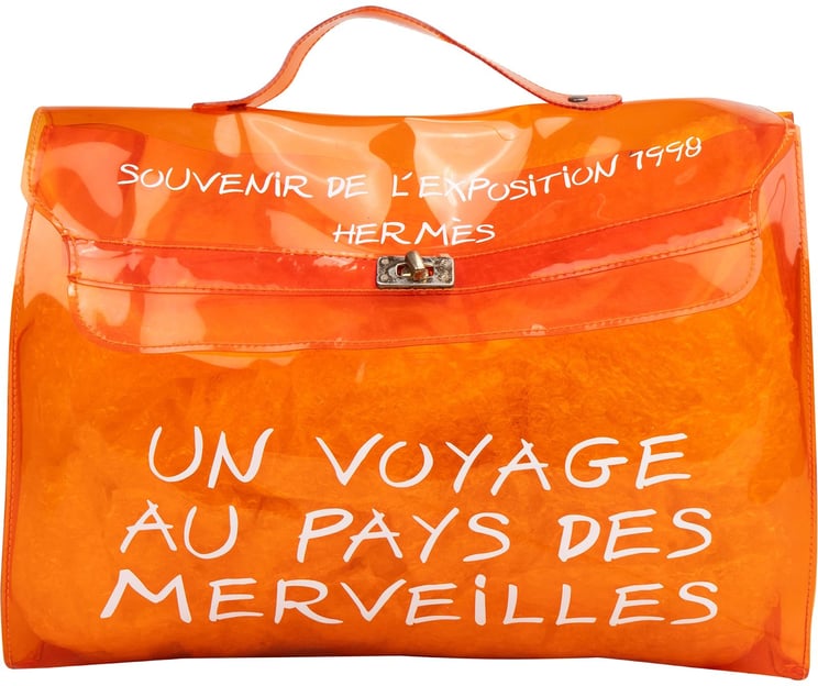 Hermès Hermès Transparent Vinyl Souvenir de l'Exposition 1998 Kelly 40 Handbag