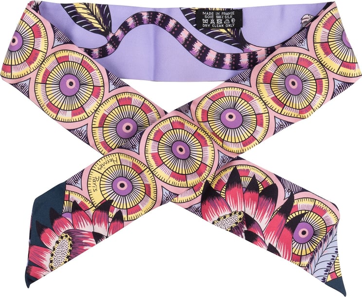 Hermès Hermès Savana Dance Silk Twilly Tuch Scarf