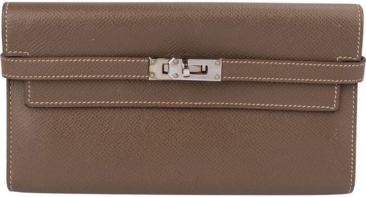 Hermès Hermès Epsom Leather Palladium Kelly Wallet