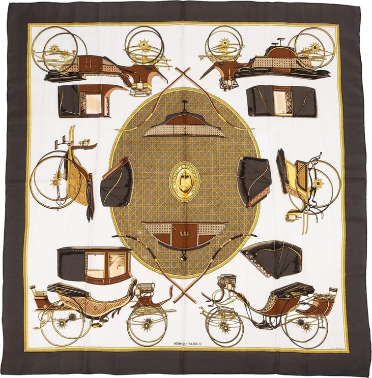 Hermès Hermès Voitures de Tradition Silk Carre 90 Scarf Tuch