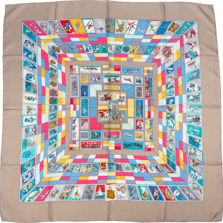 Hermès Hermès Correspondance Silk 90 Scarf Tuch