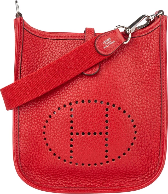 Hermès Hermès Rouge Taurillon Clemence Evelyne 16 Crossbody Bag