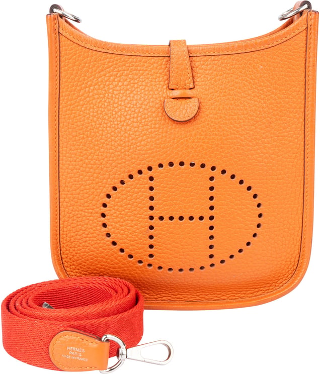 Hermès Hermès Orange Clemence Leather Evelyne 16 Crossbody Bag