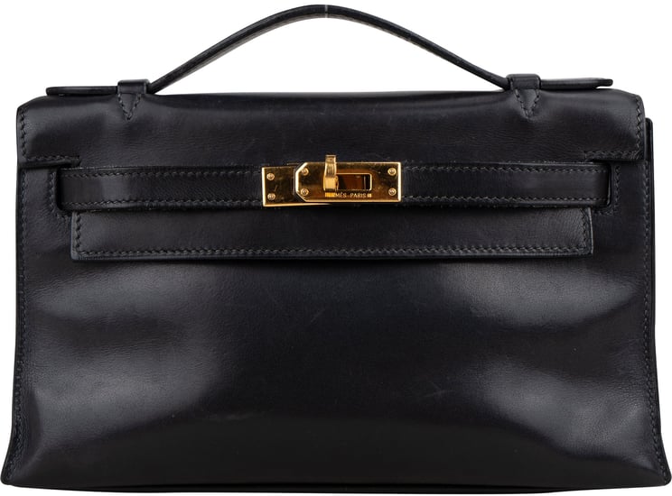 Hermès Hermès Noir Swift Leather Kelly Pochette Handbag