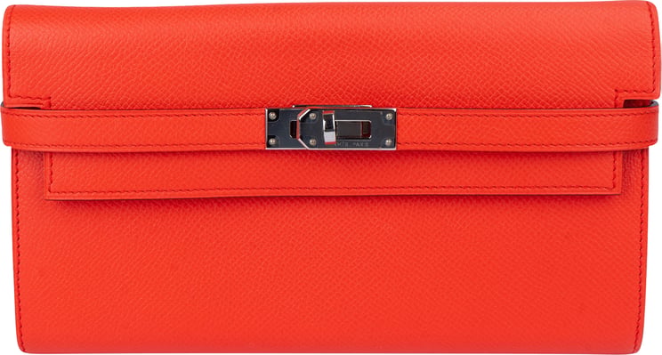 Hermès Hermès Orange Epsom Leather Kelly Wallet