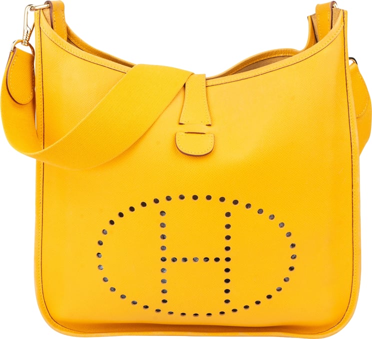 Hermès Hermès Yellow Leather Evelyne GM Crossbody Bag