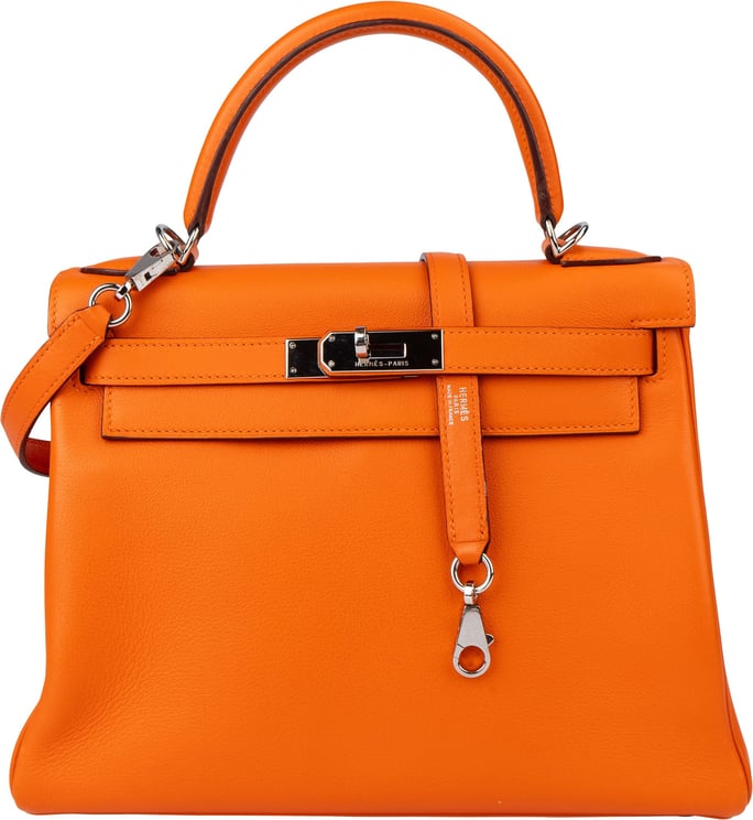 Hermès Hermès Orange Swift Leather Kelly 28 Handbag