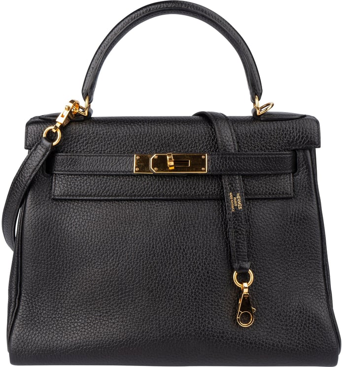 Hermès Hermès Noir Togo Leather Kelly 28 Handbag