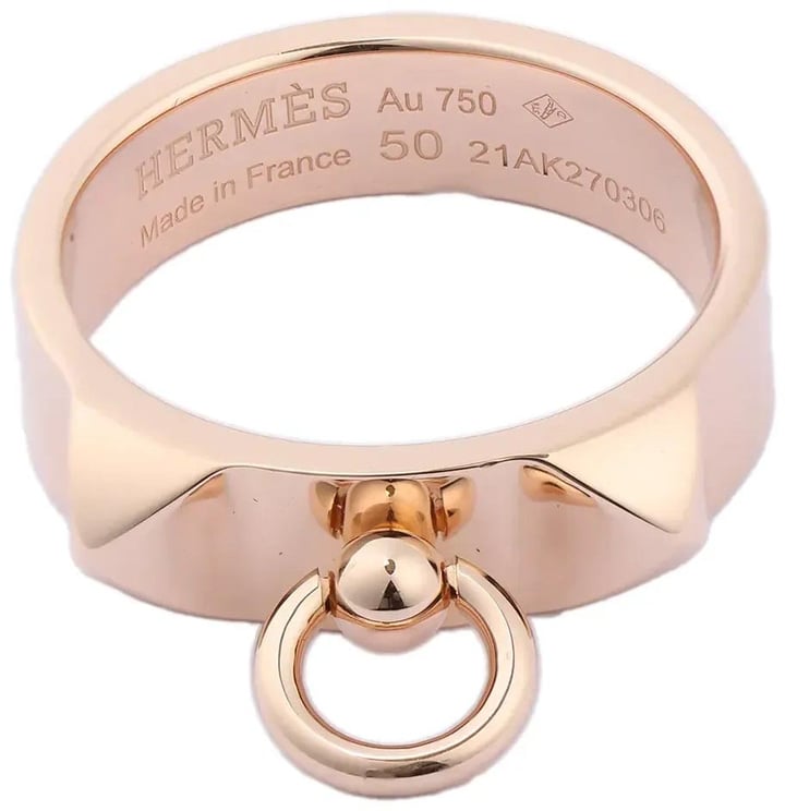 Hermès Hermes Collier de Chien Ring 750(PG) 6.5g 50 21AK270306