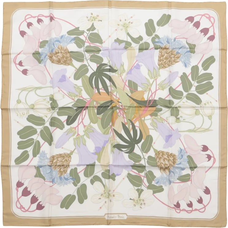 Hermès Hermès Carré 90 "Flora Graeca" Silk handkerchief in Beige
