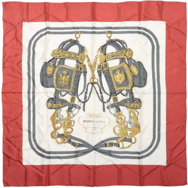 Hermès Hermès Carré 90 "BRIDES de GALA" Silk handkerchief in Red