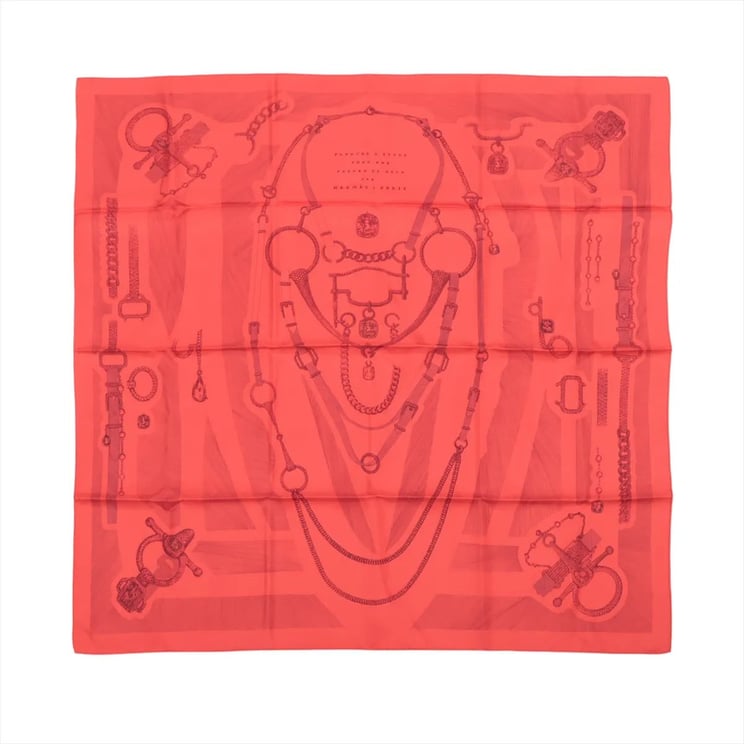 Hermès Hermès Carré 90 "ETVDE POVR VNE PARVRE DE GALA" Silk handkerchief in Red