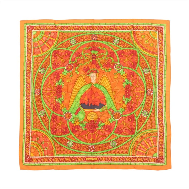 Hermès Hermès Carré 90 "Lumieres De Paris" Silk handkerchief in Orange