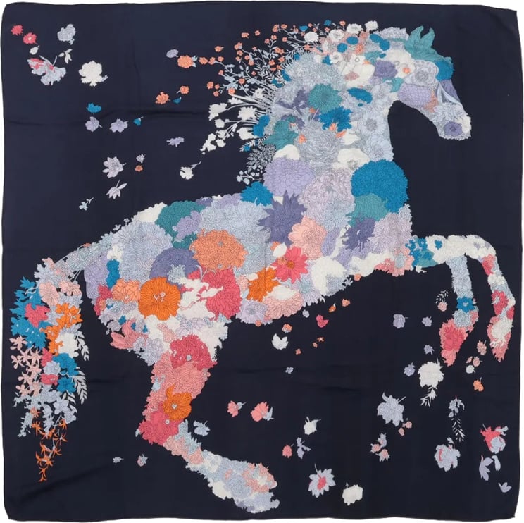 Hermès Hermès Carré Géant "Robe Legere" Cashmere x Silk handkerchief in Navy Blue