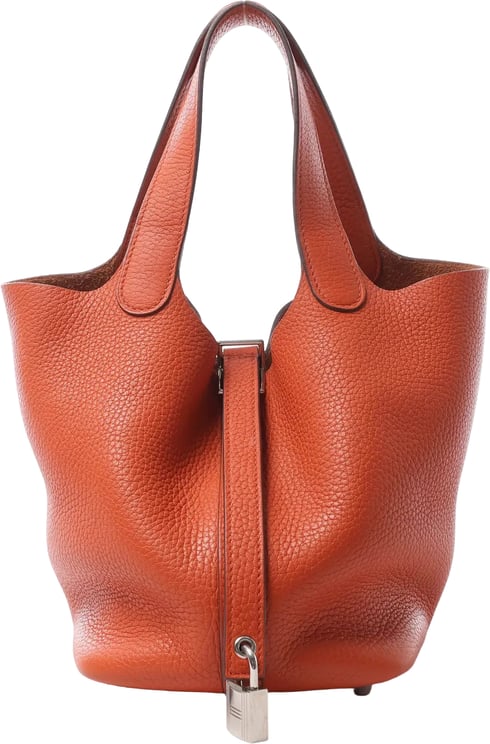 Hermès HERMES Picotin Lock 18 PM Taurillon Clemence Handbag in Orange X: 2016