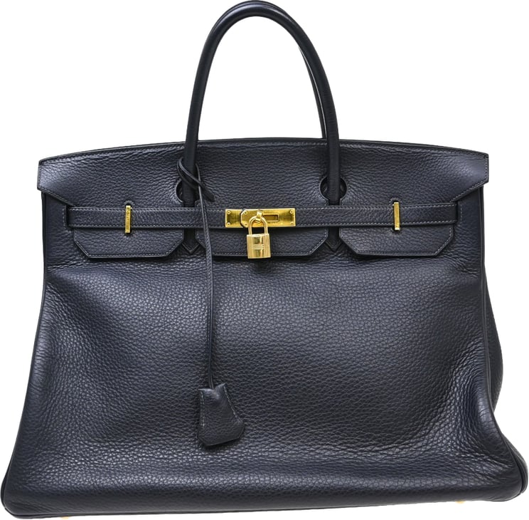 Hermès Hermes Birkin Handbag Grey Clemence with Gold Hardware 40