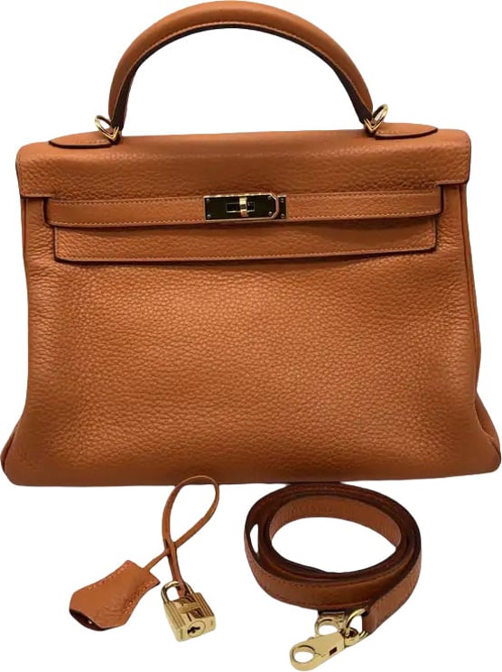 Hermès Hermes Kelly Orange Gulliver with Gold Hardware 32