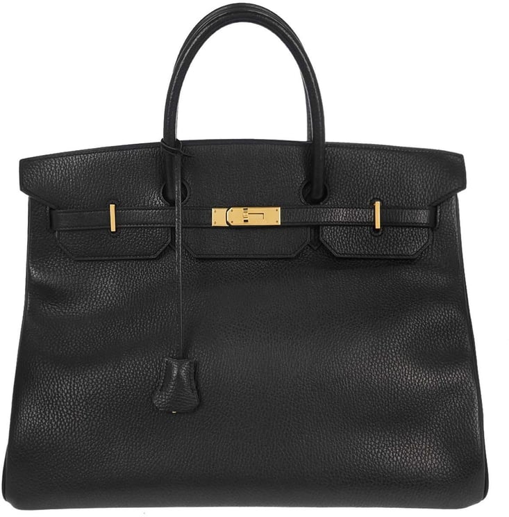 Hermès Hermes Birkin Handbag Black Ardennes with Gold Hardware 40