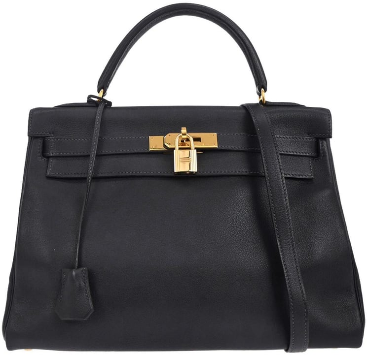 Hermès Hermes Kelly Handbag Blue Courchevel with Gold Hardware 32