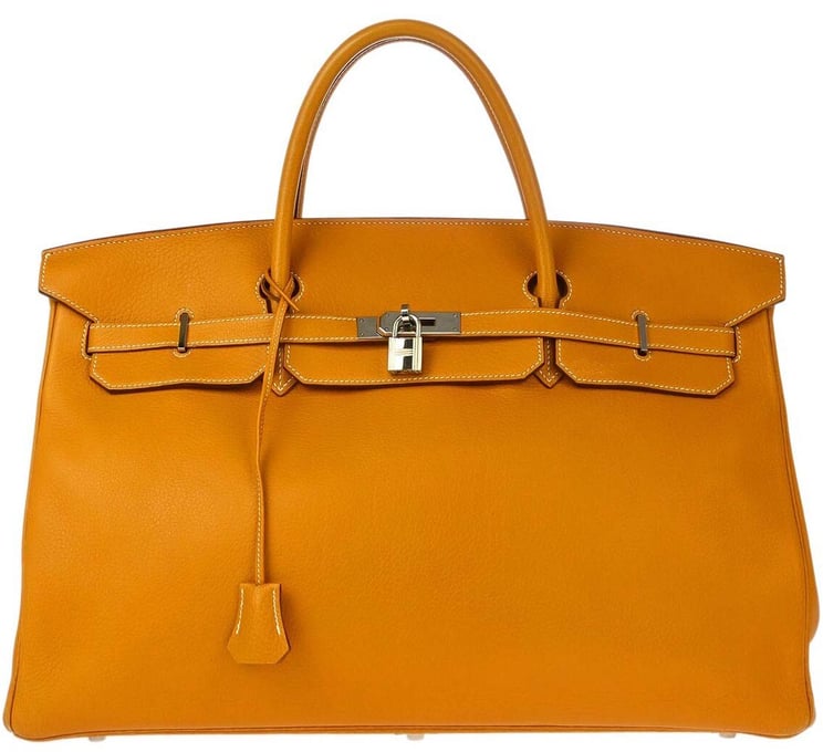 Hermès Hermes Birkin Orange Fjord with Palladium Hardware 45