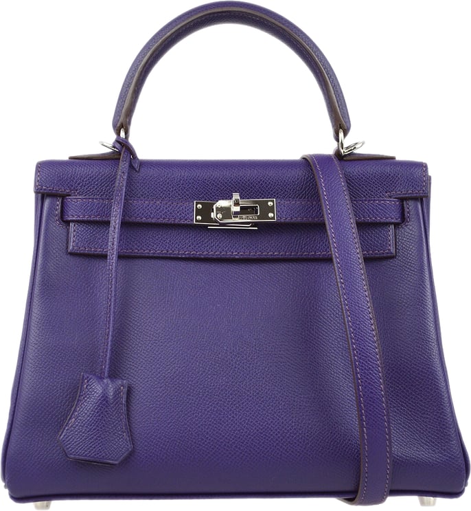 Hermès Hermes Kelly Purple Epsom with Palladium Hardware 25