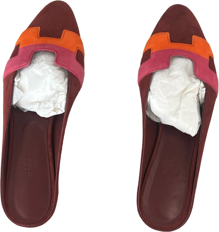 Hermès Hermes Women's Roxane Mules Crystal Embellished Suede