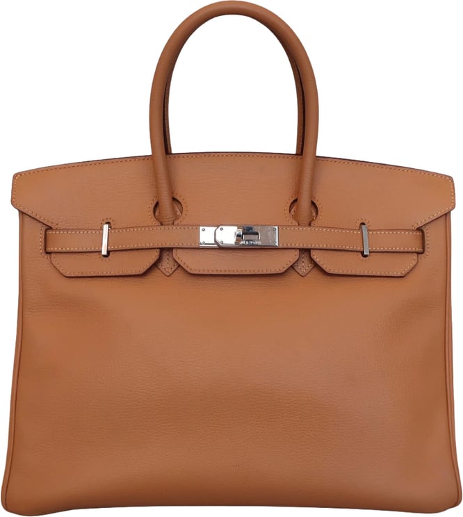 Hermès Hermes Birkin Handbag Brown Vache Liegee with Palladium Hardware 35